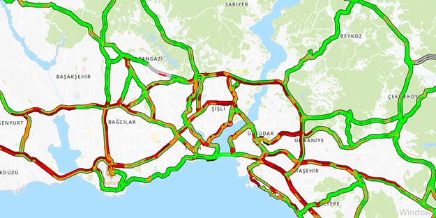 İstanbul'da trafik yoğunluğu