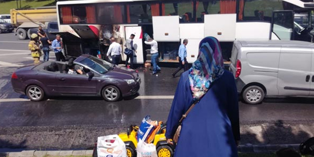 İstanbul'da yolcu otobüsünde yangın!