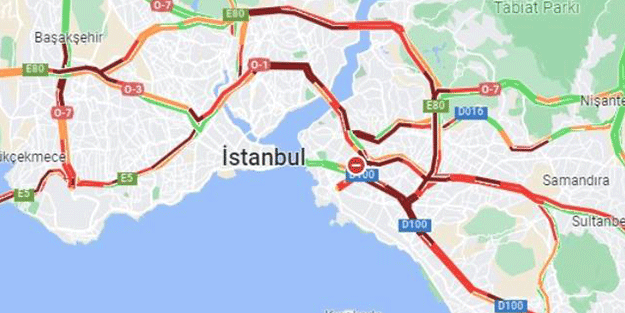 İstanbul'da yollar kilit! Yoğunluk yüzde 90