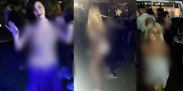 İstanbul'daki dansözlü yat partisinde rezalet görüntüler! Ne maske ne de sosyal mesafe var