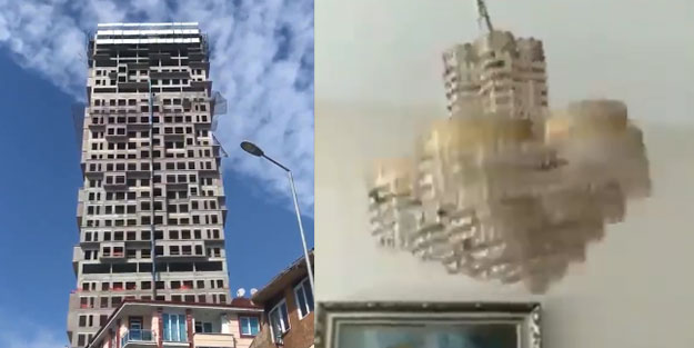 İstanbul'daki depremde korkutan görüntüler kamerada!