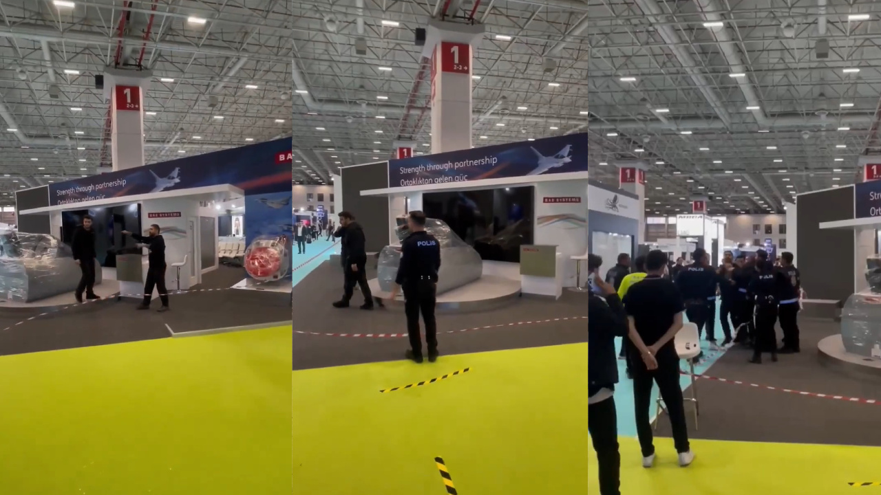 İstanbul'daki fuarda, İsrail'e silah satan şirketi protesto eden Adem Özköse gözaltına alındı!