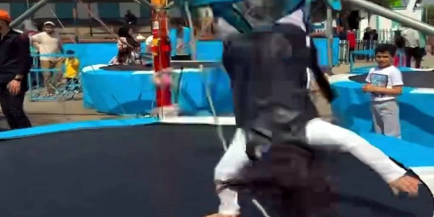 İstanbul'daki lunaparkta dehşet! Kafa üstü çakıldı!