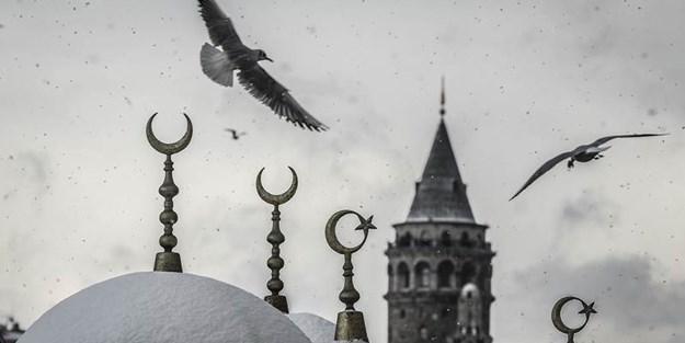 İstanbul'dan muazzam kar manzaraları