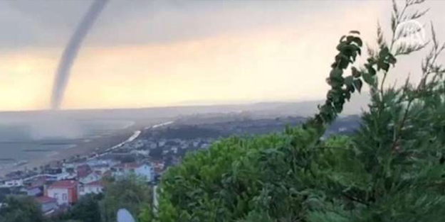 İstanbulluları şoka sokan görüntü! O sahilde hortum çıktı