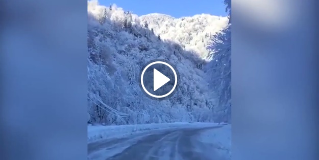 İşte Ayder yolundaki kar manzarası