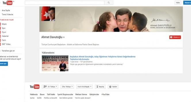 İşte Davutoğlu'nun Youtube'daki ilk videosu