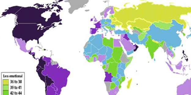 İşte Dünyanın en “Duygusal” ve en “Duygusuz” ülkeleri