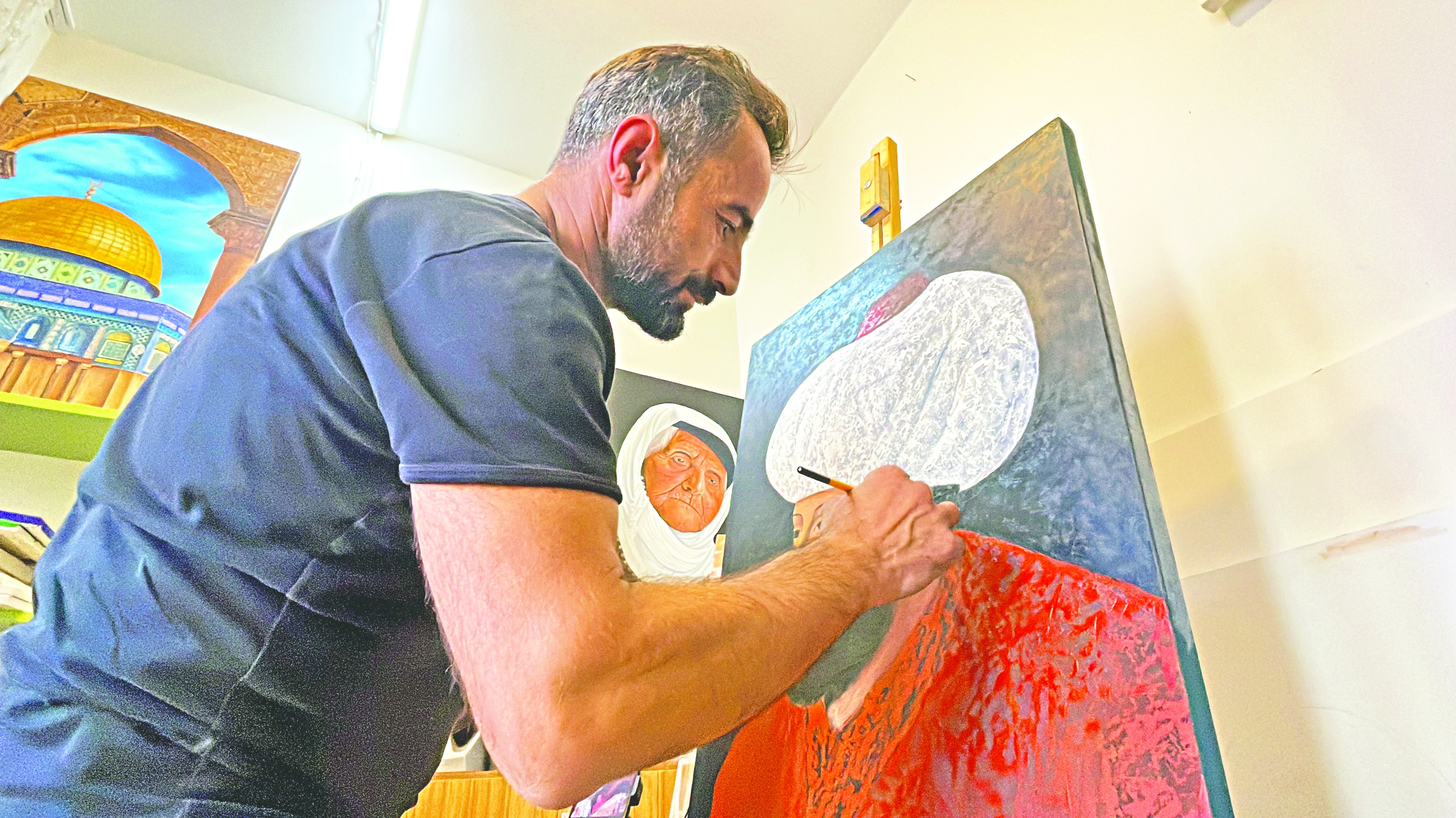 İşte duvar, evde tuval