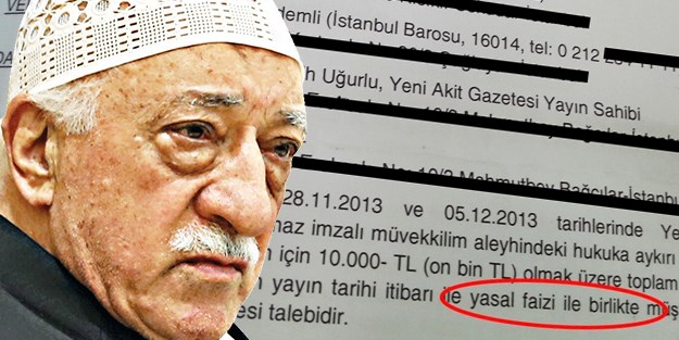 İşte Fetullah Gülen’in 'Akit'ten faiz istemiyorum' yalanının belgesi