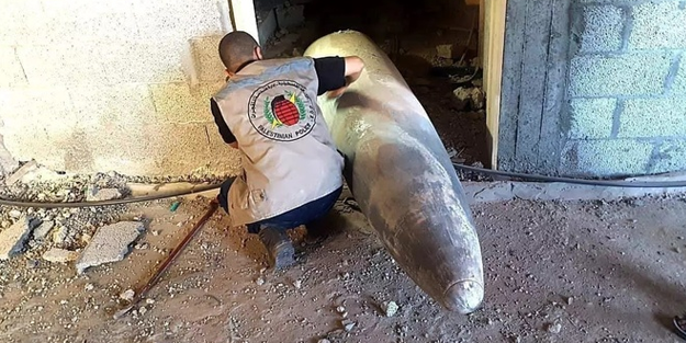 İşte işgalcilerin sivillere attığı o devasa bomba! Patlamamış halde bulundu