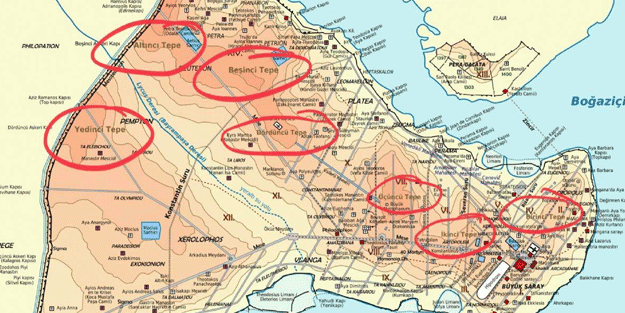 İşte İstanbul'un üzerine kurulduğu 7 tepe