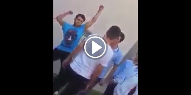 İşte kavgada 'cool' yumruk atan liseli!