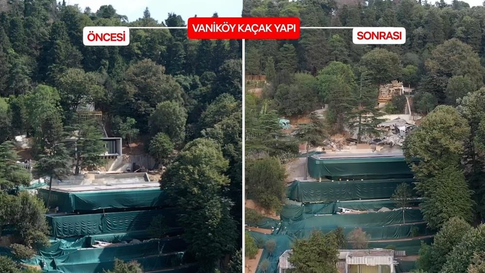 İşte öncesi ve sonrası! Kaçak villa buhar oldu