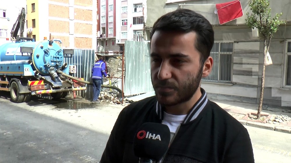 İstinat duvarının çöktüğü mahallede yaşayanlar 