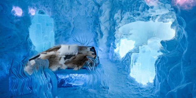 İsveç'in meşhur buz öoteli görenleri adeta büyülüyor