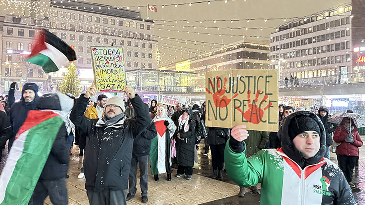 İsveç'te yılın ilk gününde Filistin'e destek