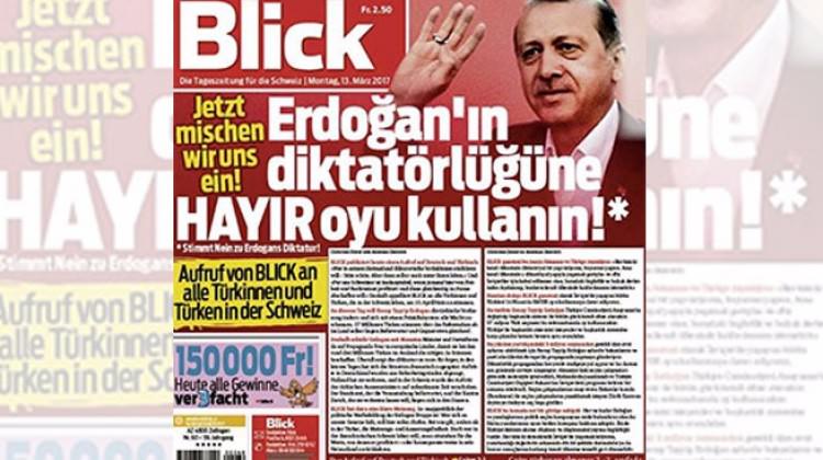 İsviçre'nin Blick gazetesinden küstah manşet