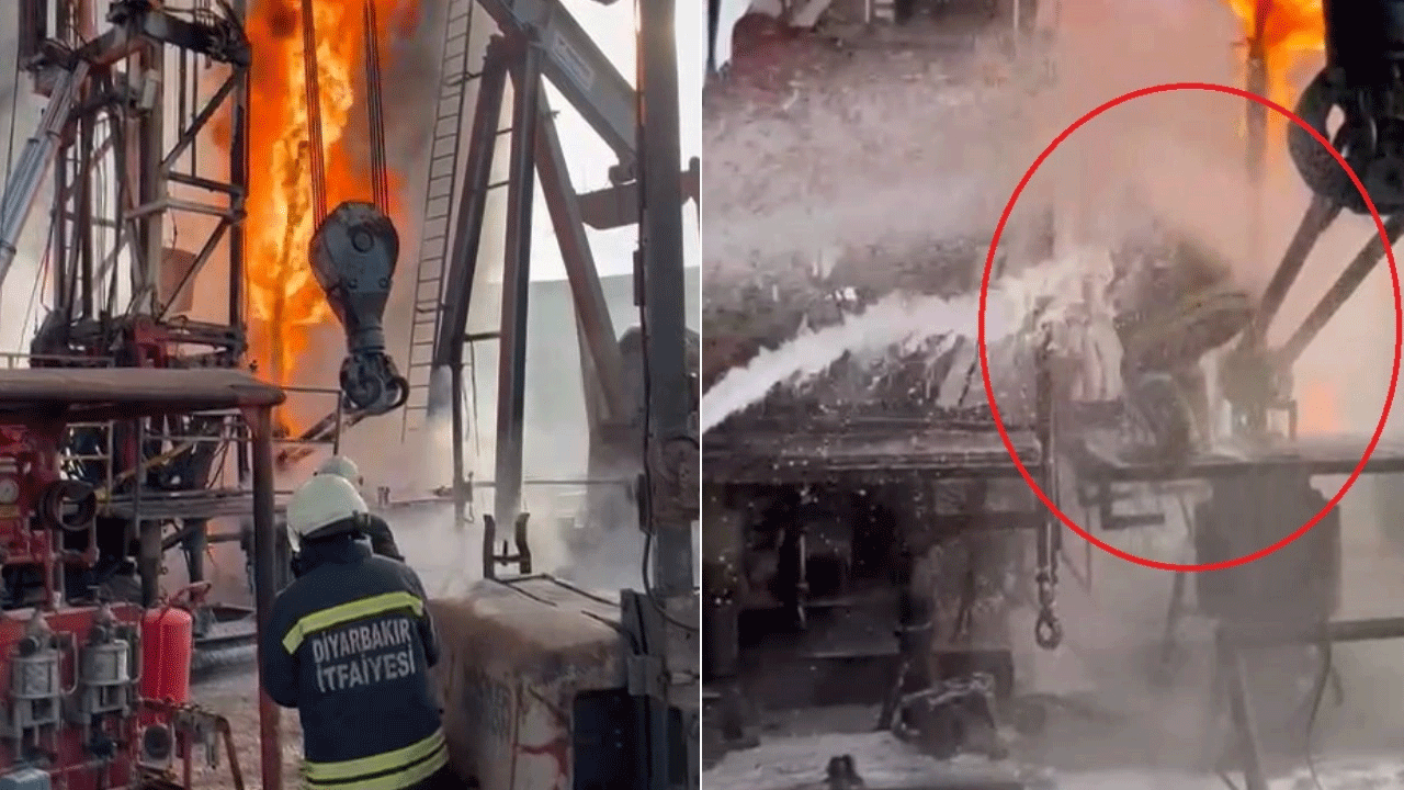 İtfaiye erinin görüntüleri viral oldu! Petrol kuyusunda büyük kahramanlık