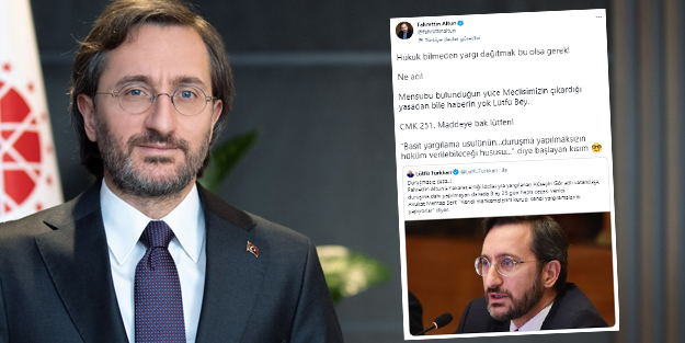 İYİ Partili Lütfü Türkkan'ın 'duruşmasız ceza' algısına Fahrettin Altun'dan 'hukuk' dersi