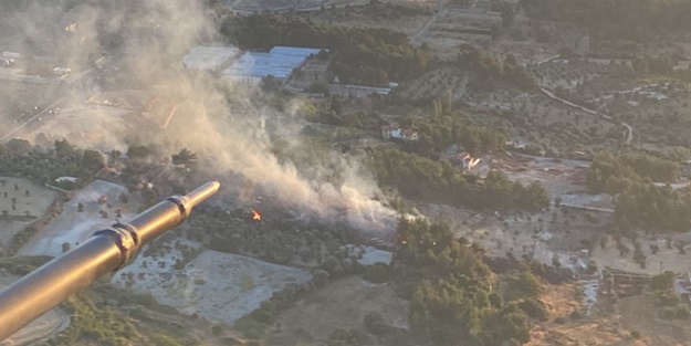 İzmir'de bahçelik alanda yangın