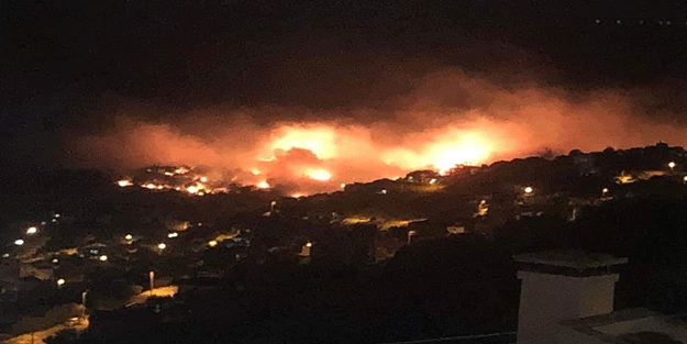 İzmir'de korku dolu anlar! Makilik alandaki yangın yerleşim yerine yaklaştı