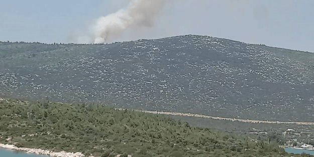 İzmir'de makilik alanda yangın