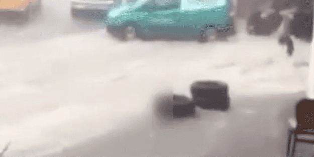 Sele kapılan kadın anbean böyle görüntülendi