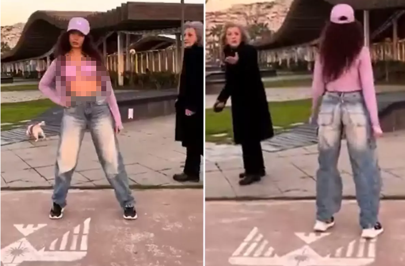 İzmir'de teşhir rezaleti: Sosyal medya uğruna haya ve edep hiçe sayıldı!