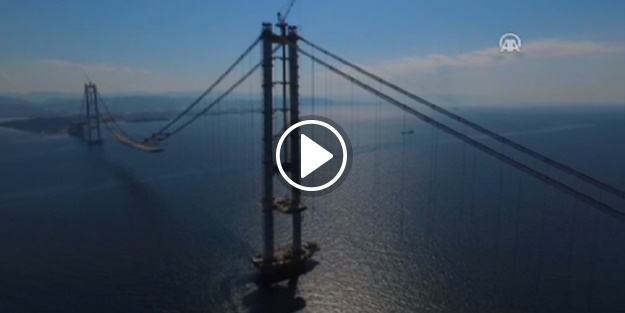 İzmit Körfez Geçişi Asma Köprüsü'nün havadan görüntüleri