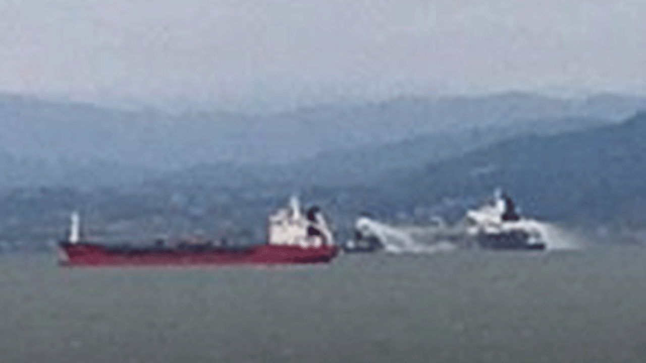İzmit Körfezi'nde tanker gemisinde yangın!