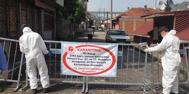 İzmit’te 2 sokak karantina altına alındı
