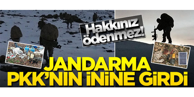 Jandarma PKK'nın inine girdi! Ele geçirilenler şaşırttı