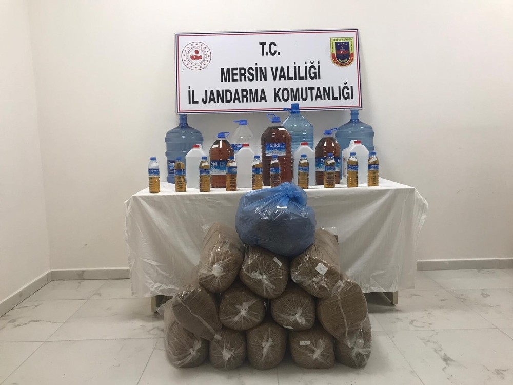Jandarmadan kaçak alkol ve tütün operasyonu 
