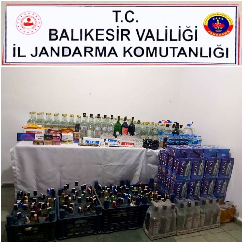 Jandarmadan kaçak sigara ve alkol operasyonu 