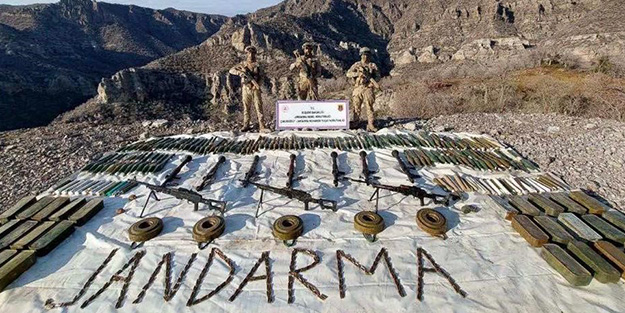 Jandarmadan nokta operasyon! Terör örgütü PKK'nın ana silah deposu ele geçirildi