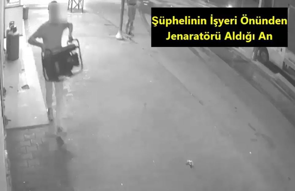 Jeneratör hırsızları güvenlik kamerasında 