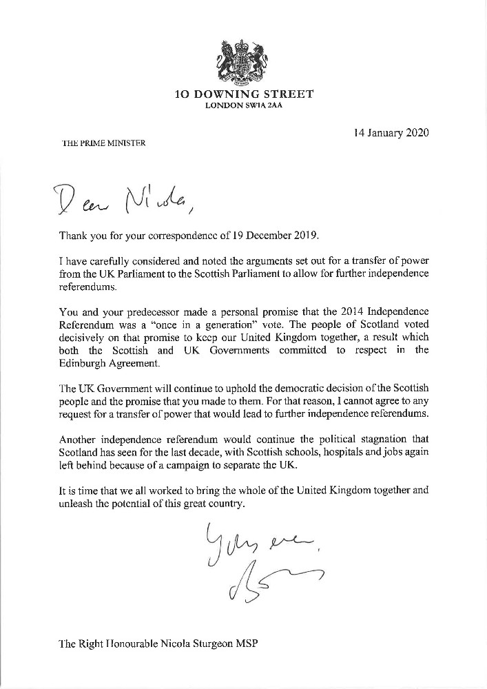 Johnson, İskoçya’nın bağımsızlık referandumu talebini reddetti 