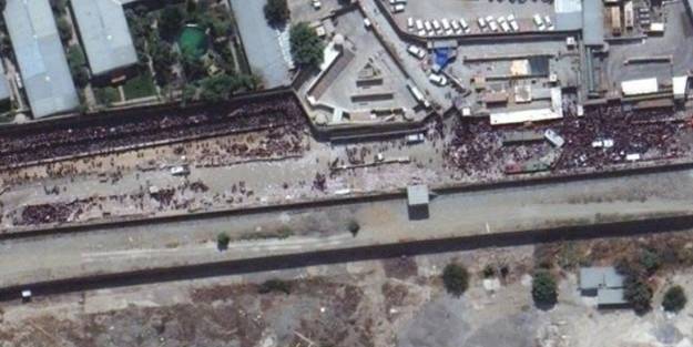 Kabil Havalimanı'nda izdiham! Uzaydan böyle görüntülendi