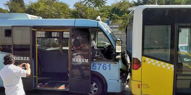 Kadıköy'de minibüsle otobüs çarpıştı: Yaralılar var