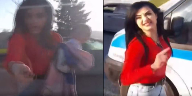 Kadın sürücü trafikte dehşet saçtı! Kucağında bebekle ambulans şoförünü bıçakladı önüne gelene saldırdı