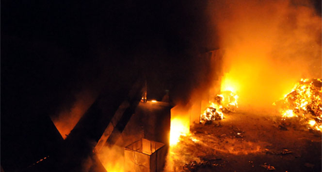 Kağıt fabrikası alevlere teslim oldu