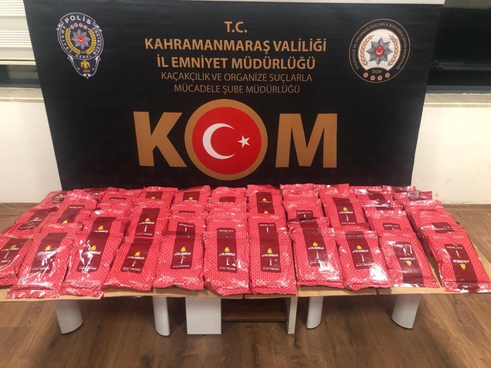 Kahramanmaraş’ta kaçak nargile tütünü operasyonu 