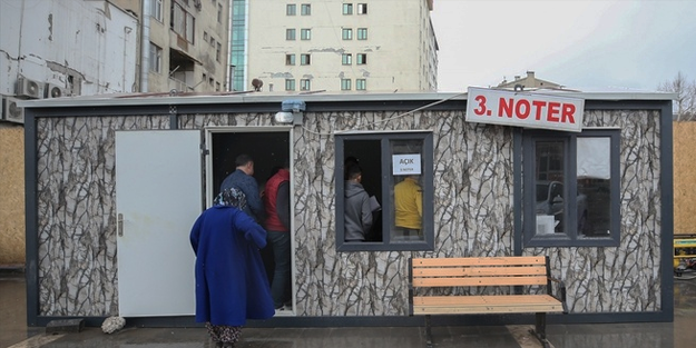Kahramanmaraş'ta konteynerler noterler için kuruldu