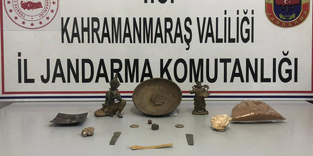 Kahramanmaraş'ta tarihi eser niteliğinde objeler ele geçirildi