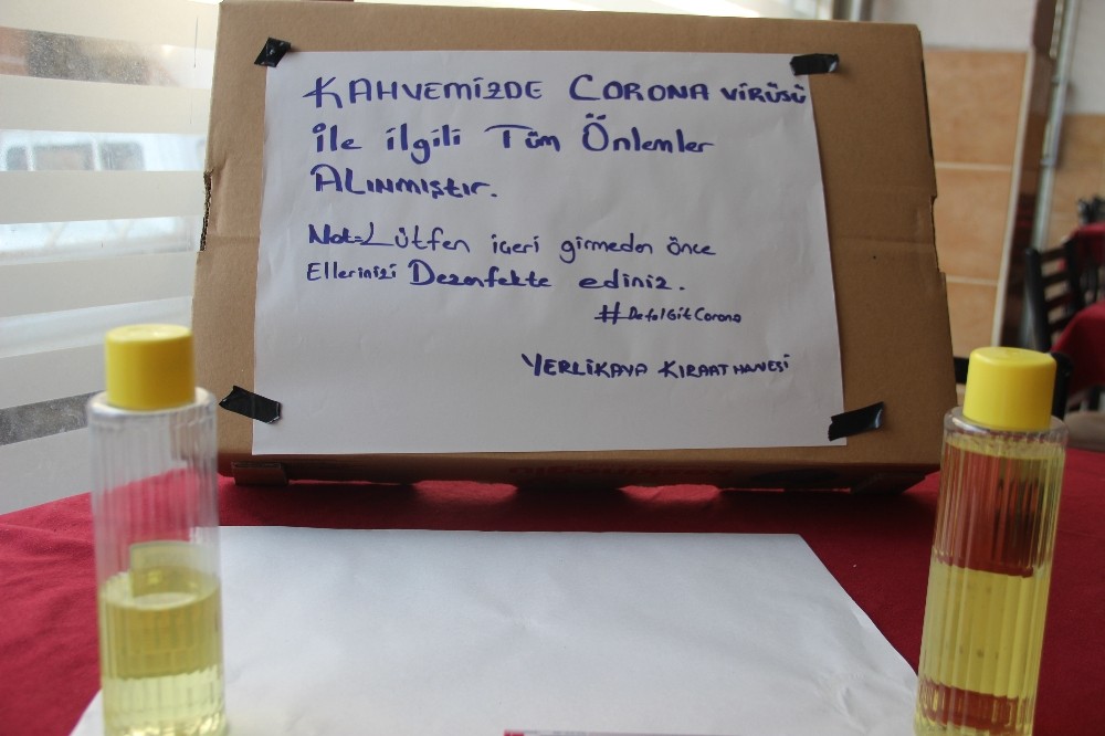 Kahvehane esnafının korona virüsüne karşı renkli önlemi 