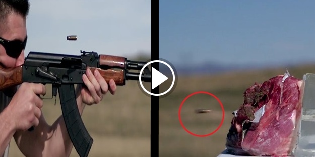 Kalaşnikof mermisi işte böyle hasar veriyor