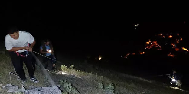 Kaleye çıkmak isterken dağda mahsur kaldı