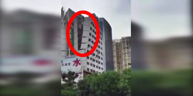 Kalitesiz malzemeyle inşa edilen bina ikiye ayrıldı!