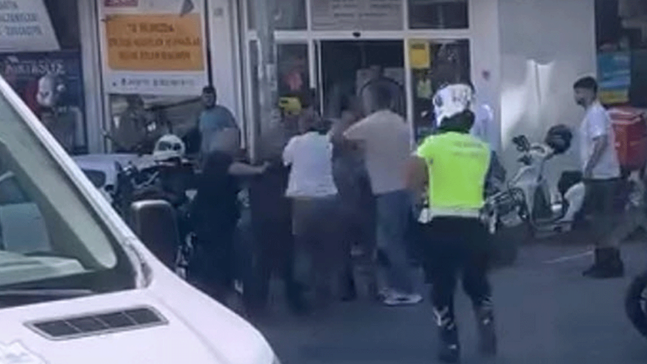 Kalleşlerin trafik polisine saldırısı kamerada